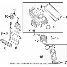 Audi Engine Air Intake Hose 8K0129617E - Genuine VW/Audi